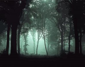 Gloomy Dark Forest Paint By Numbers