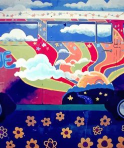 Hippie Peace VW Van paint by numbers