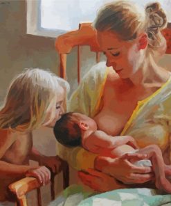 Mother Breast Feeding paint by numbers