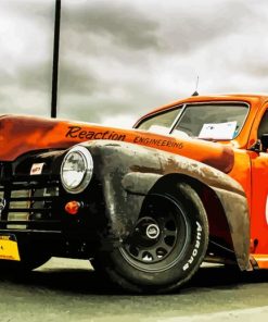 Orange Vintage Race paint by numbers