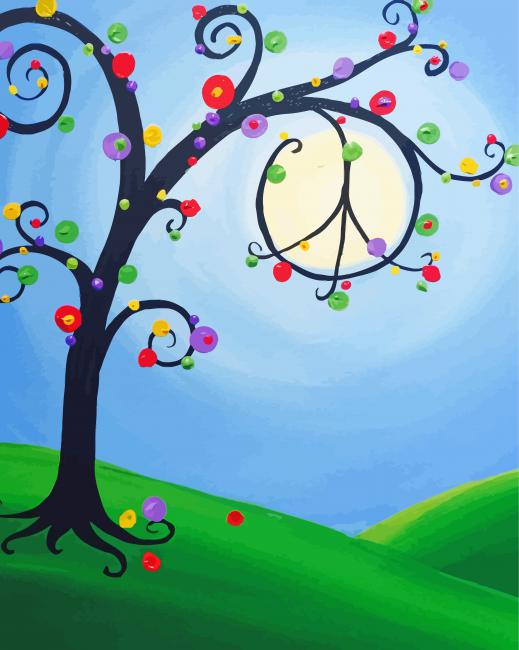 Peace Tree Art paint by numbers