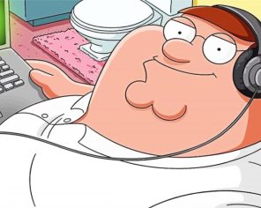 Peter Griffin With Headphones Paint By Numbers