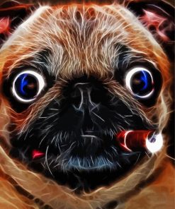 Pug With A Cigar paint by numbers