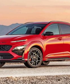 Red Hyundai Kona paint by numbers