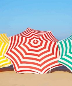 Beach With Umbrellas Paint By Numbers