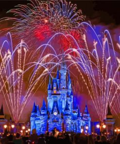 Aesthetic Castle Disney Fireworks Paint By Numbers