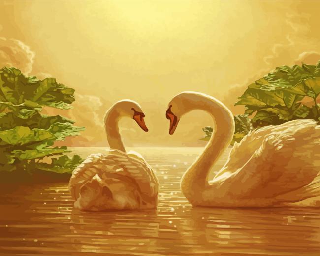 Aesthetic Romantic Swan Paint By Numbers