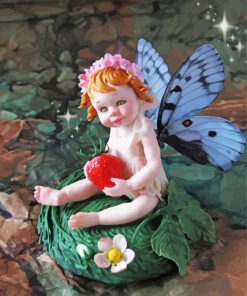 Baby Fairies With Strawberry Paint By Numbers