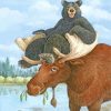 Bear And Moose Art Paint By Numbers