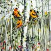 Finches Birds On Trees Paint By Numbers