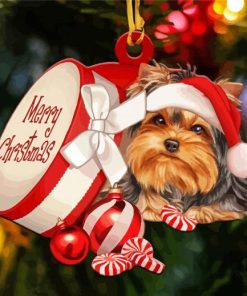 Christmas Yorkshire Terrier Out Of Box Paint By Numbers