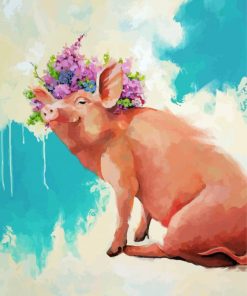 Floral Pig Art Paint By Numbers