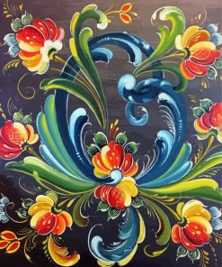 Flowers Rosemaling Art Paint By Numbers