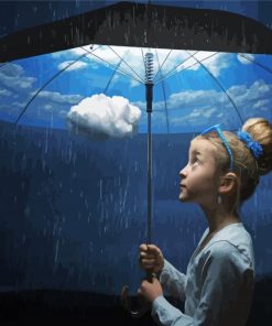 Girl Under Rain Art Paint By Numbers