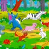 Jungle Animals Racing Paint By Numbers
