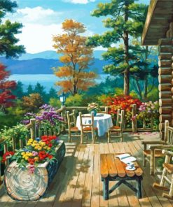 Log Cabin Porch Paint By Numbers