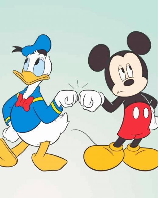 Mickey And Duck Characters Paint By Numbers