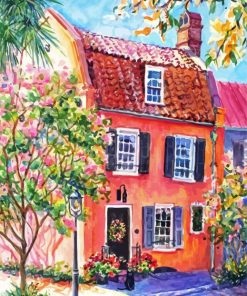 Pink House Art Paint By Numbers