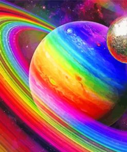 Rainbow Planet Space Paint By Numbers