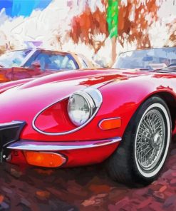 Red Jaguar Car Paint By Numbers