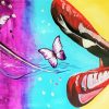 Lips And Butterflies Paint By Numbers