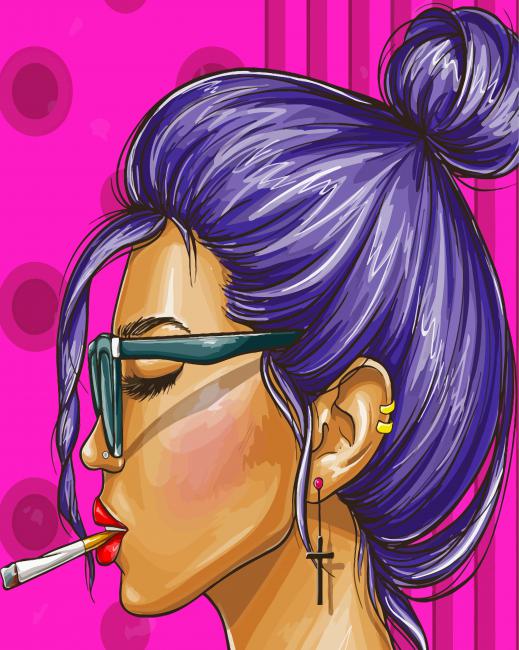 Smoking Woman Pop Art Paint By Numbers