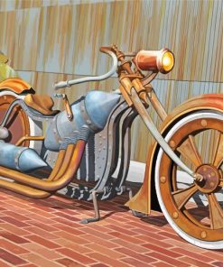 Vintage Chopper Bike Paint By Numbers