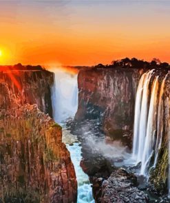 Sunset At Victorian Falls Zambia Paint By Numbers