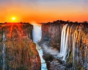 Sunset At Victorian Falls Zambia Paint By Numbers