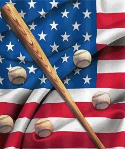 The American Flag Baseball Paint By Numbers