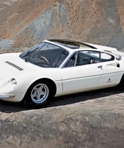 White 66 Ferari Car Paint By Numbers