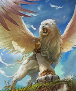 White Winged Lion Paint By Numbers