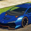 Blue Lamborghini Zentorno Paint By Numbers