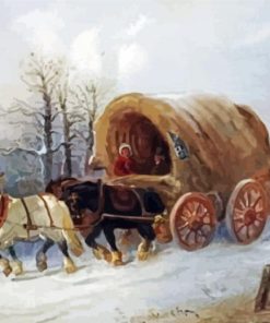 Covered Wagon Horses Paint By Numbers