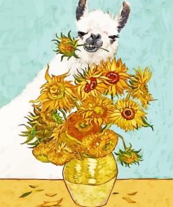 Llama Eating Sunflowers Paint By Numbers