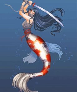 Mermaid Coy Fish Warrior Paint By Numbers