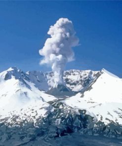 Helens Volcano In Winter Paint By Numbers