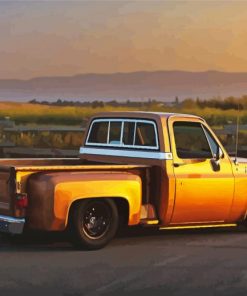 Yellow Chevy Stepside Paint By Numbers