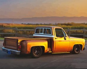 Yellow Chevy Stepside Paint By Numbers