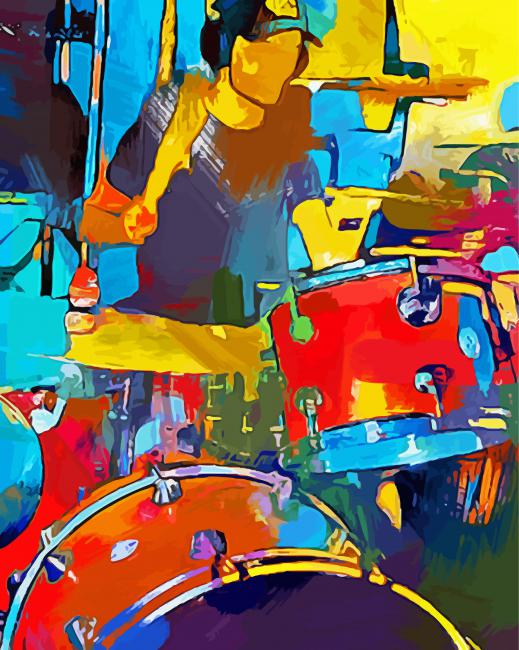 A Musician Drumming Art Paint By Numbers