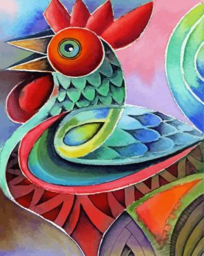 Abstract Rooster Bird Art Paint By Number