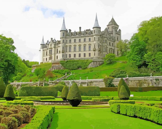 Aesthetic Dunrobin Castle Building Paint By Numbers