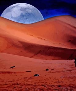 Aesthetic Moon Desert View Paint By Numbers