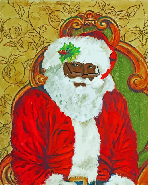 Aesthetic Black Santa Paint By Numbers
