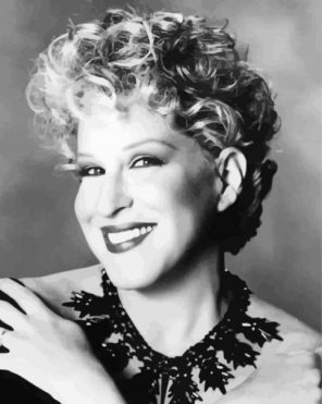 Black And White Bette Midler Paint By Numbers