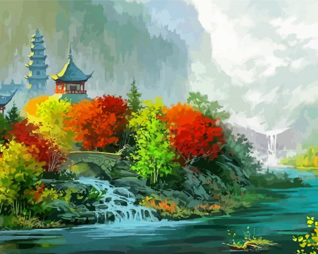 Chinese Scenery Art Paint By Numbers
