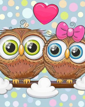Couple Owls In Love Paint By Numbers