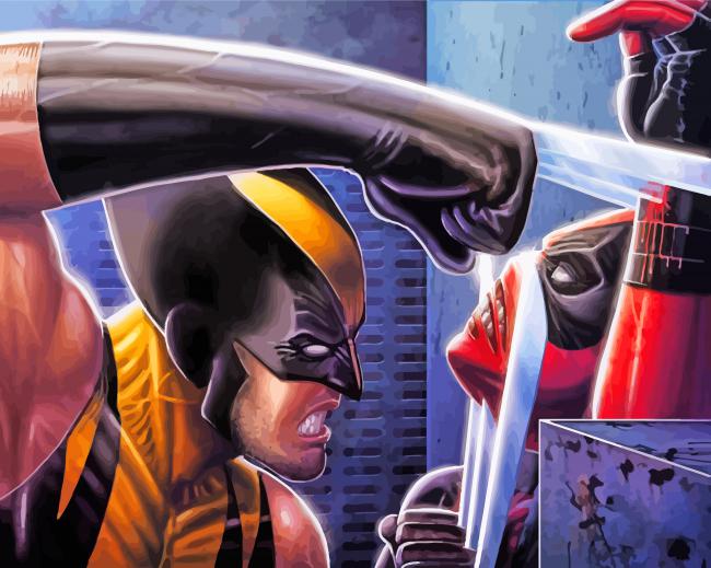 Deadpool Vs Wolverine Heroes Paint By Numbers