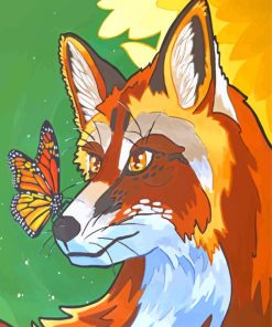 Fox And Butterfly Art Paint By Numbers