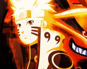 Kurama And Naruto Anime Paint By Numbers